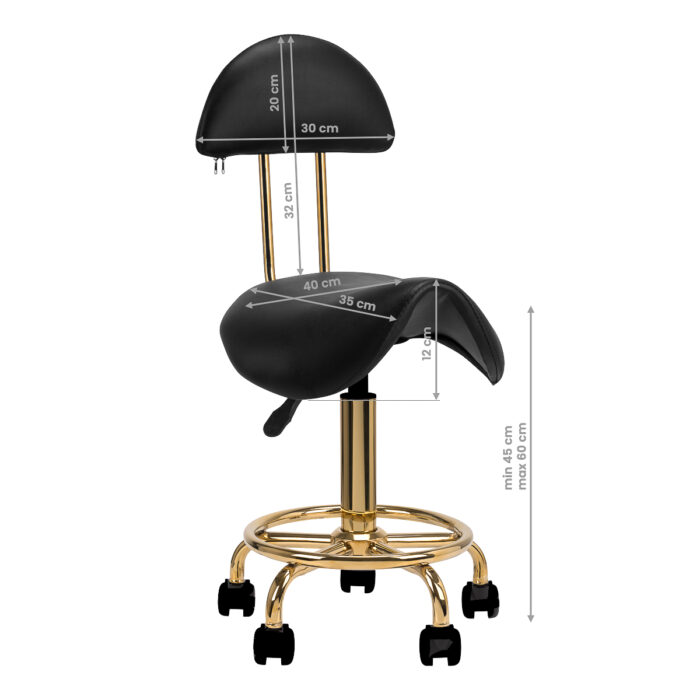 Kosmetikhocker 6001-G gold schwarz zweite Kategorie – Bild 7