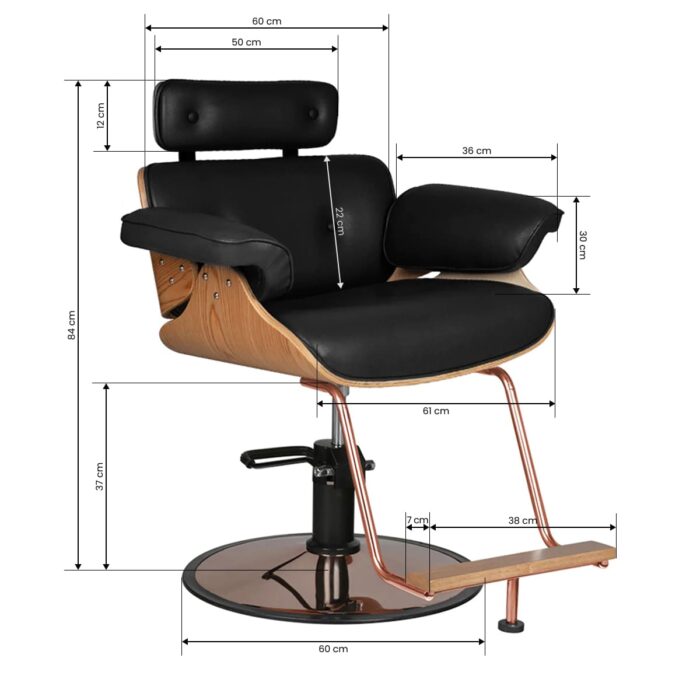 Gabbiano friseurstuhl florenz schwarz – Bild 10