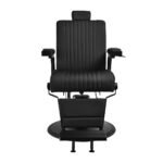 Gabbiano Levi Barber's Chair Schwarz mit schwarzem Gestell ohne Naht hinten