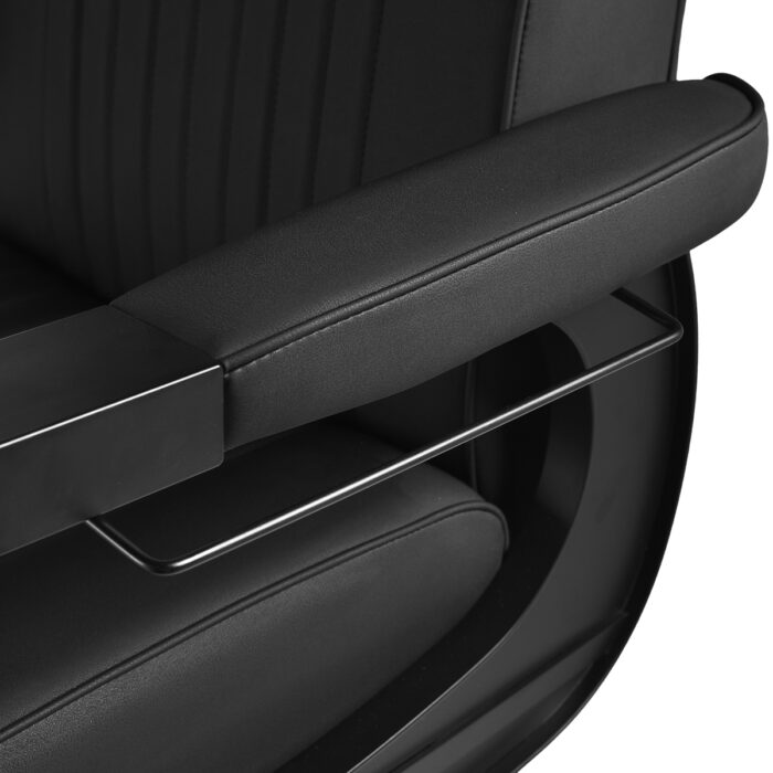Gabbiano Levi Barber's Chair Schwarz mit schwarzem Gestell ohne Naht hinten – Bild 6