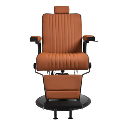 Gabbiano Levi Barber's Chair Braun mit schwarzem Gestell ohne Naht hinten