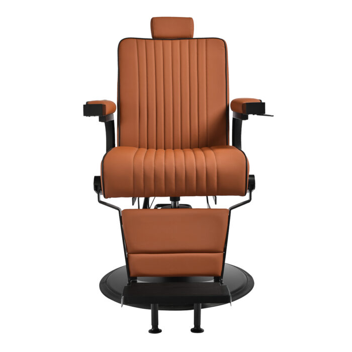Gabbiano Levi Barber's Chair Braun mit schwarzem Gestell ohne Naht hinten – Bild 1