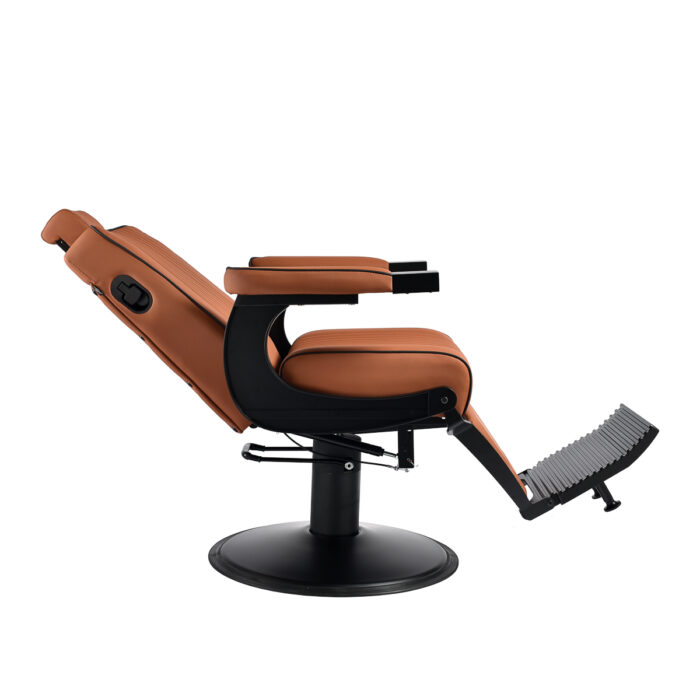 Gabbiano Levi Barber's Chair Braun mit schwarzem Gestell ohne Naht hinten – Bild 4