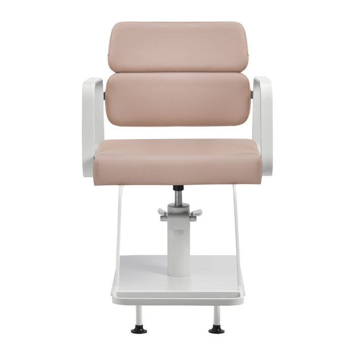 Gabbiano Friseurstuhl Porto Weiß Beige – Bild 1