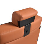 Gabbiano Levi Barber's Chair Braun mit schwarzem Gestell ohne Naht hinten – Bild 17