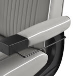 Gabbiano Levi Barber's Stuhl Grau mit schwarzem Gestell ohne Naht hinten – Bild 13