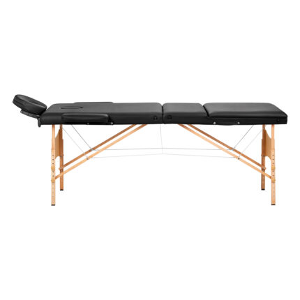 Klappbare Massageliege Holz BALANCE 3 Segmente Schwarz
