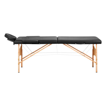 Klappbare Massageliege Holz BALANCE 2 Segmente 190x70 Schwarz