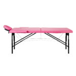 Klappbare Massageliege Holz BALANCE 2 Segmente rosa schwarzes