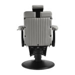 Gabbiano Levi Barber's Stuhl Grau mit schwarzem Gestell mit Naht hinten – Bild 2