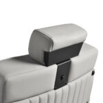 Gabbiano Levi Barber's Stuhl Grau mit schwarzem Gestell mit Naht hinten – Bild 5