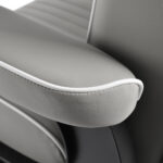 Gabbiano Levi Barber's Stuhl Grau mit schwarzem Gestell mit Naht hinten – Bild 6